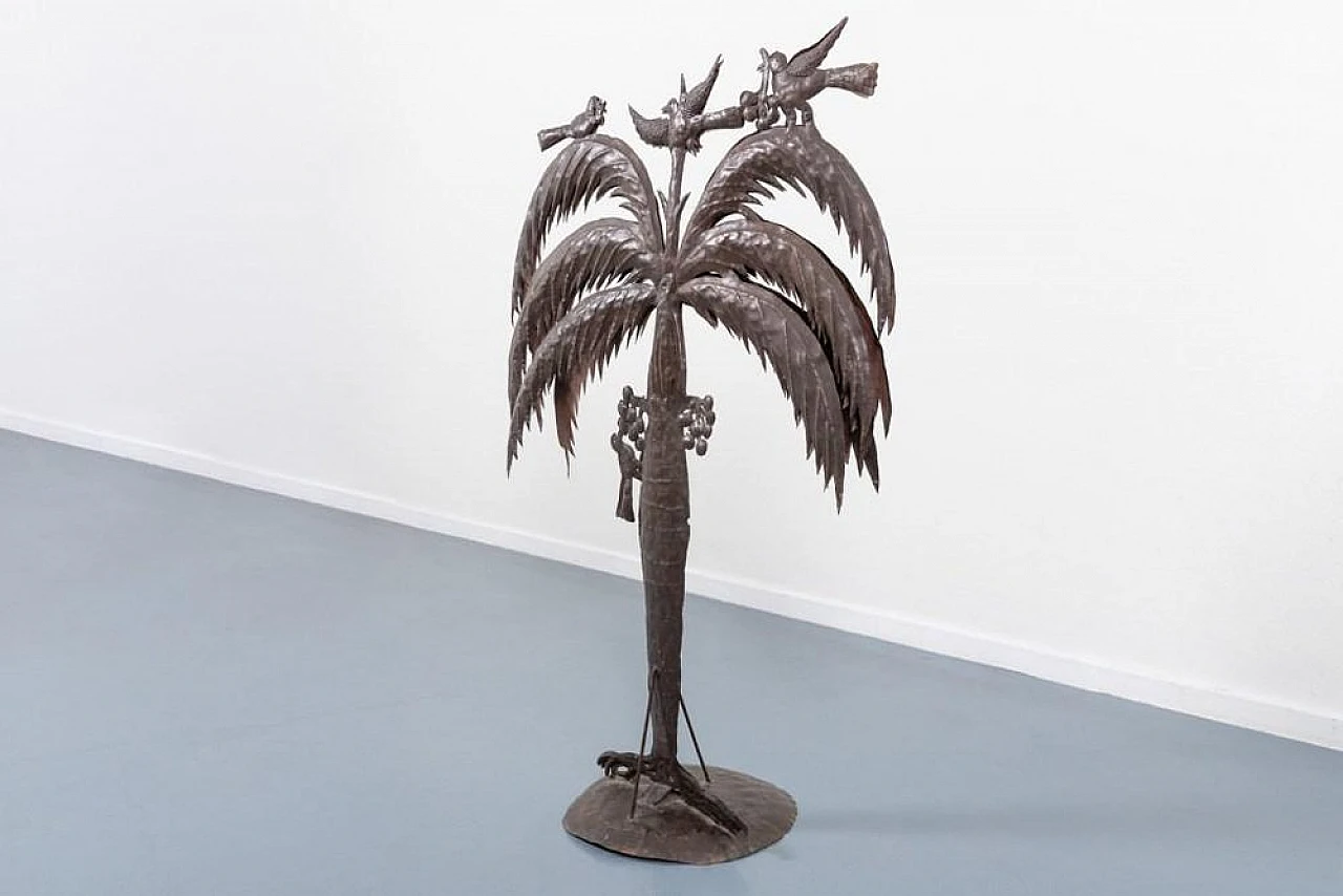 Wrought metal lamp Palm tree by Atelier Marolles, late 20th century 2