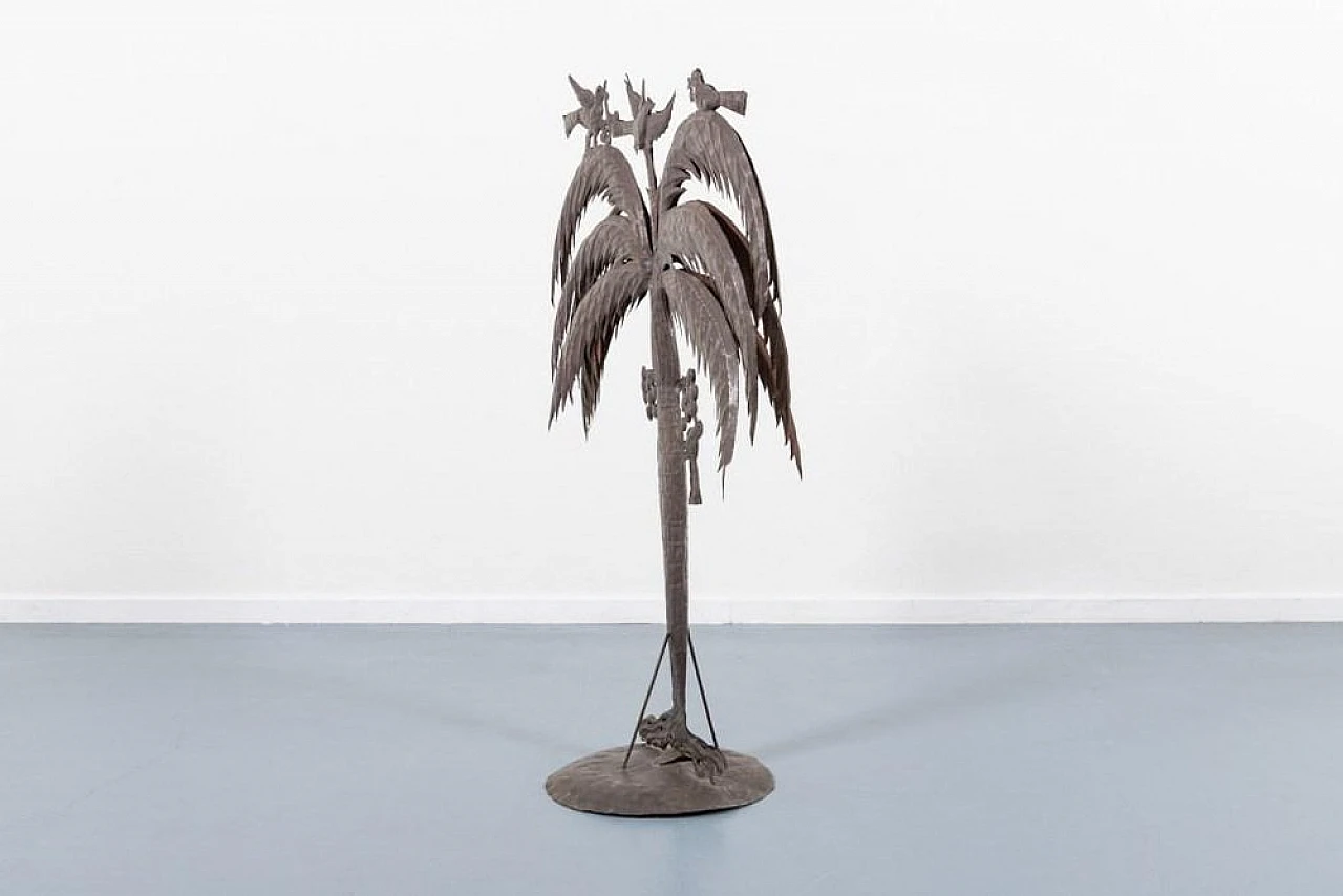 Wrought metal lamp Palm tree by Atelier Marolles, late 20th century 4