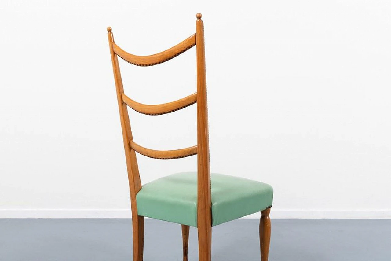 4 Dining chairs in wood and fabric by Paolo Buffa, 1950s 8