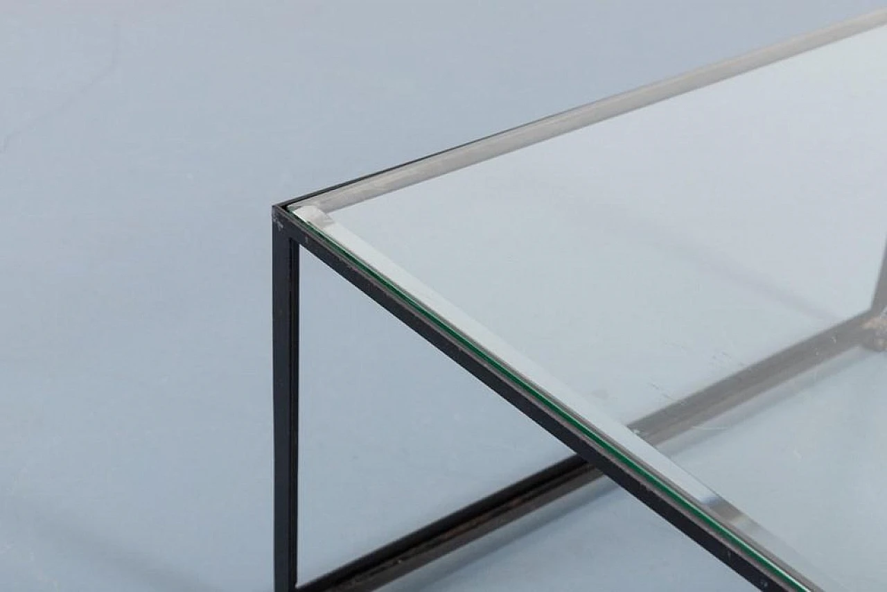 Architectural coffee table in steel and glass, 1960s 7