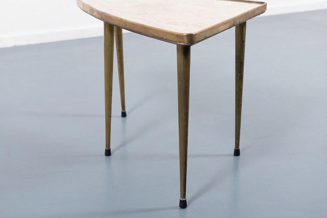 Sculptural side table in brass and glass, 1960s 6