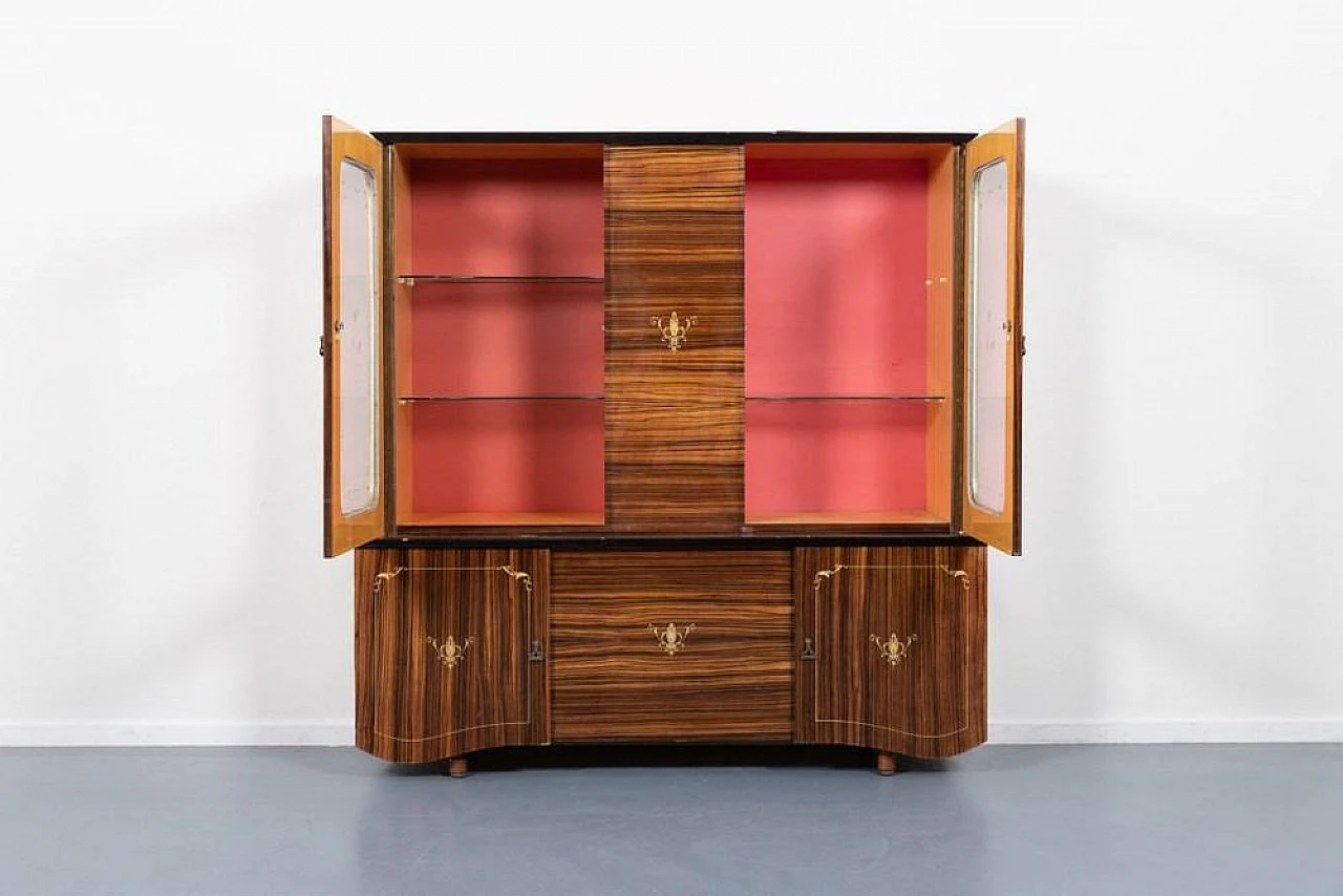 Ebony Macassar Vitrine Cabinet, Italy, 1960s 3