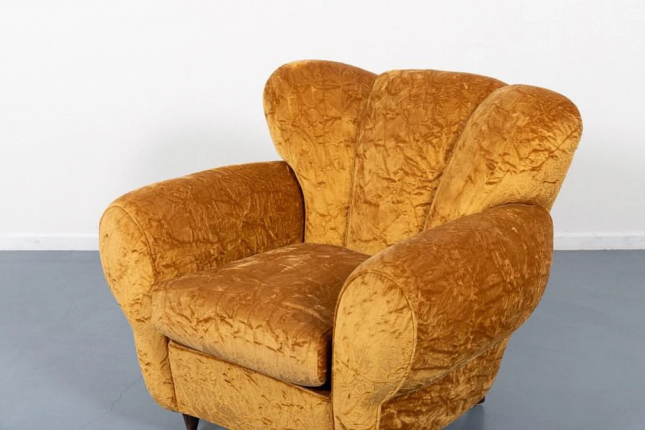 Pair of velvet armchairs by Arredamenti Borsani, 1940s 5