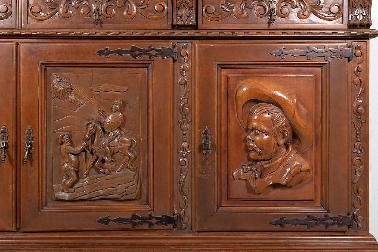 Carved Don Quixote Cabinet, Spain, 1950s 3