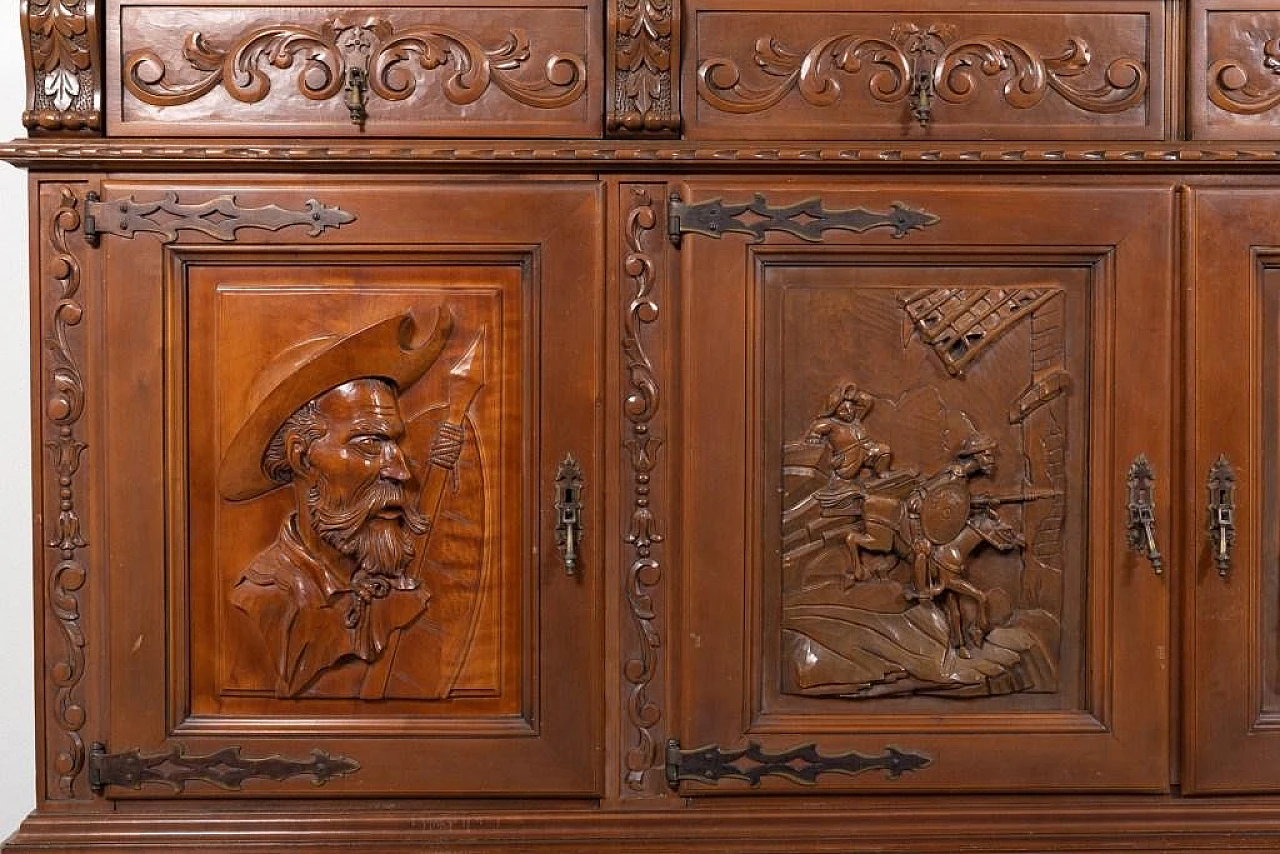 Carved Don Quixote Cabinet, Spain, 1950s 4