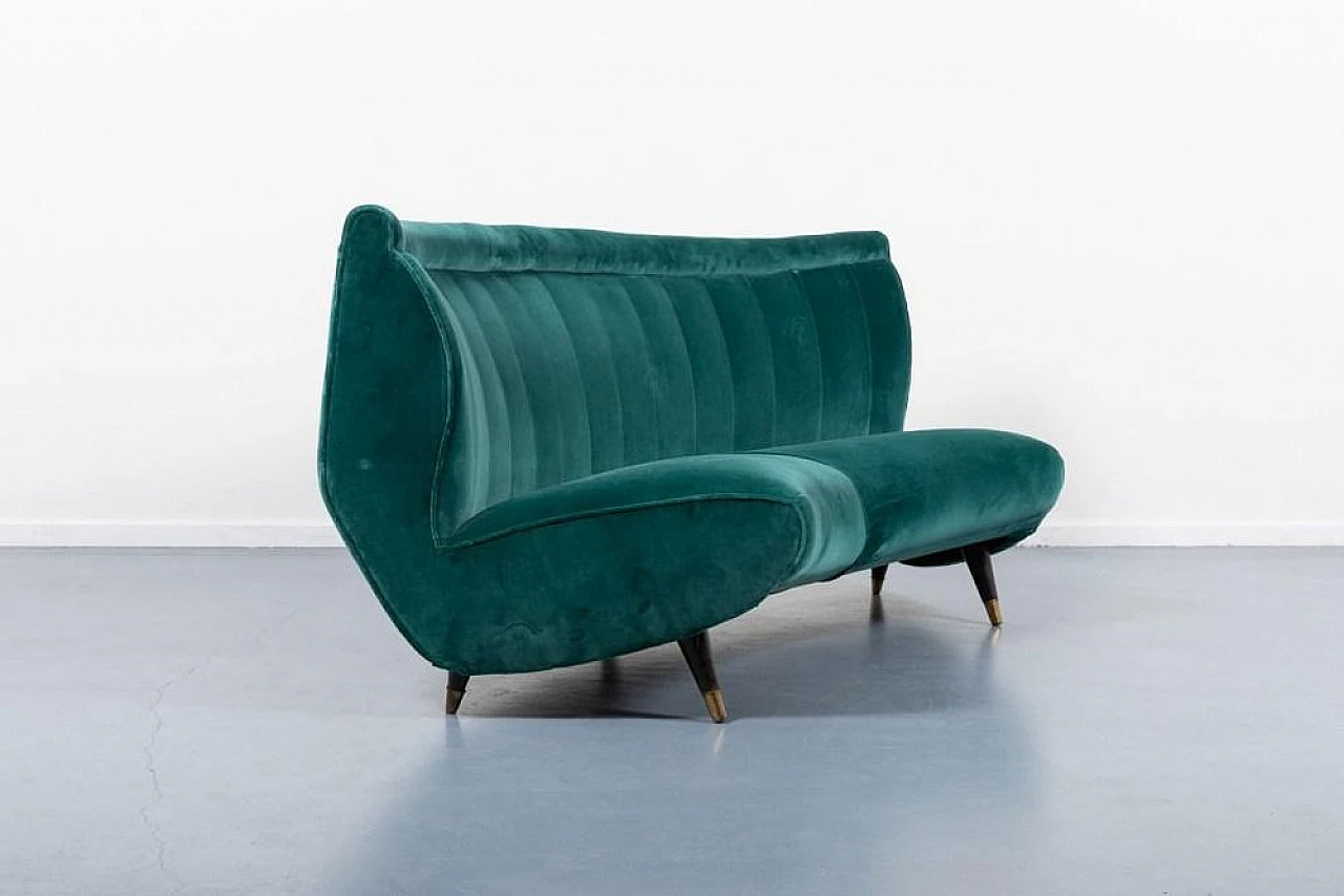 Velvet sofa by Guglielmo Veronesi for ISA Bergamo, 1960s 1