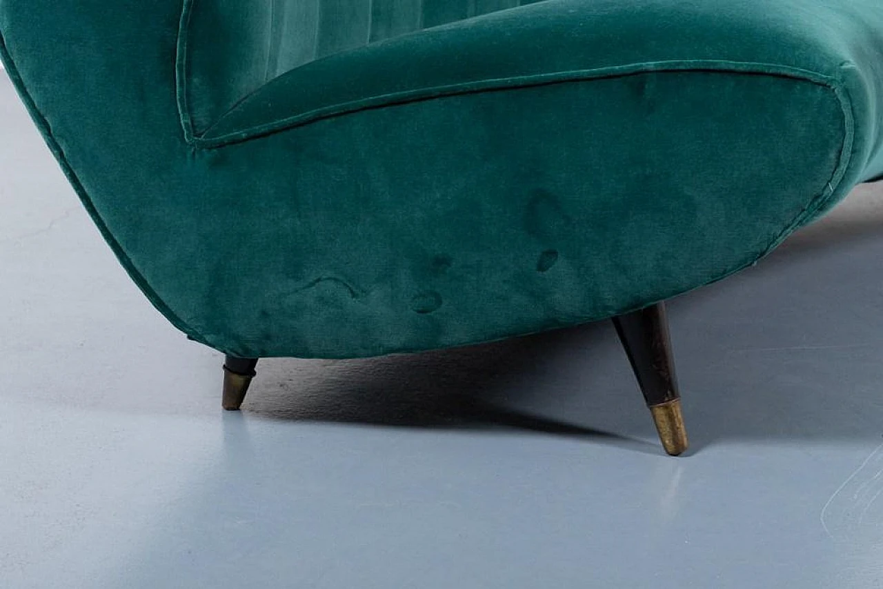 Velvet sofa by Guglielmo Veronesi for ISA Bergamo, 1960s 9