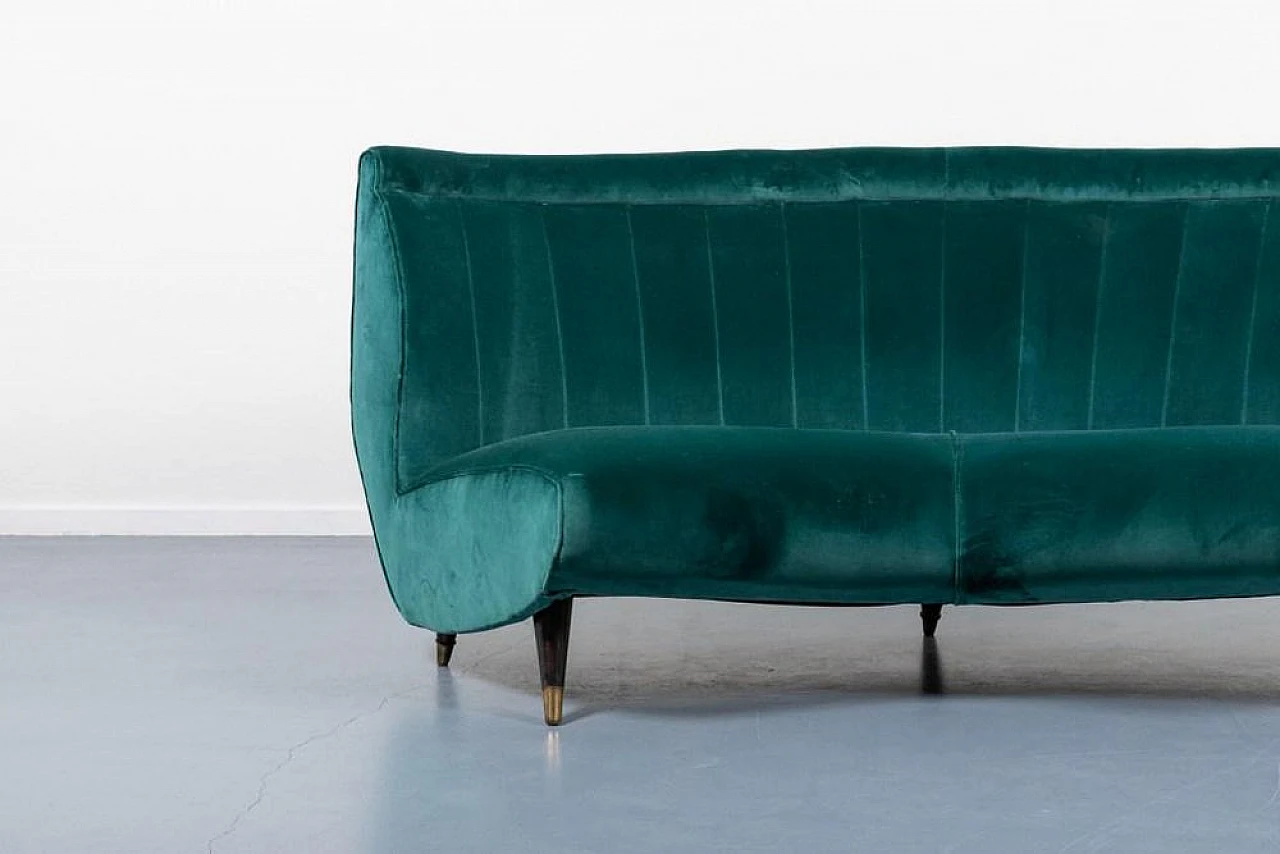 Velvet sofa by Guglielmo Veronesi for ISA Bergamo, 1960s 10