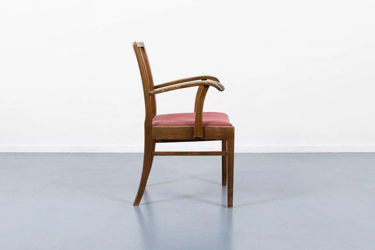 Danish chair in wood and fabric by Frits Henningsen, 1950s 2