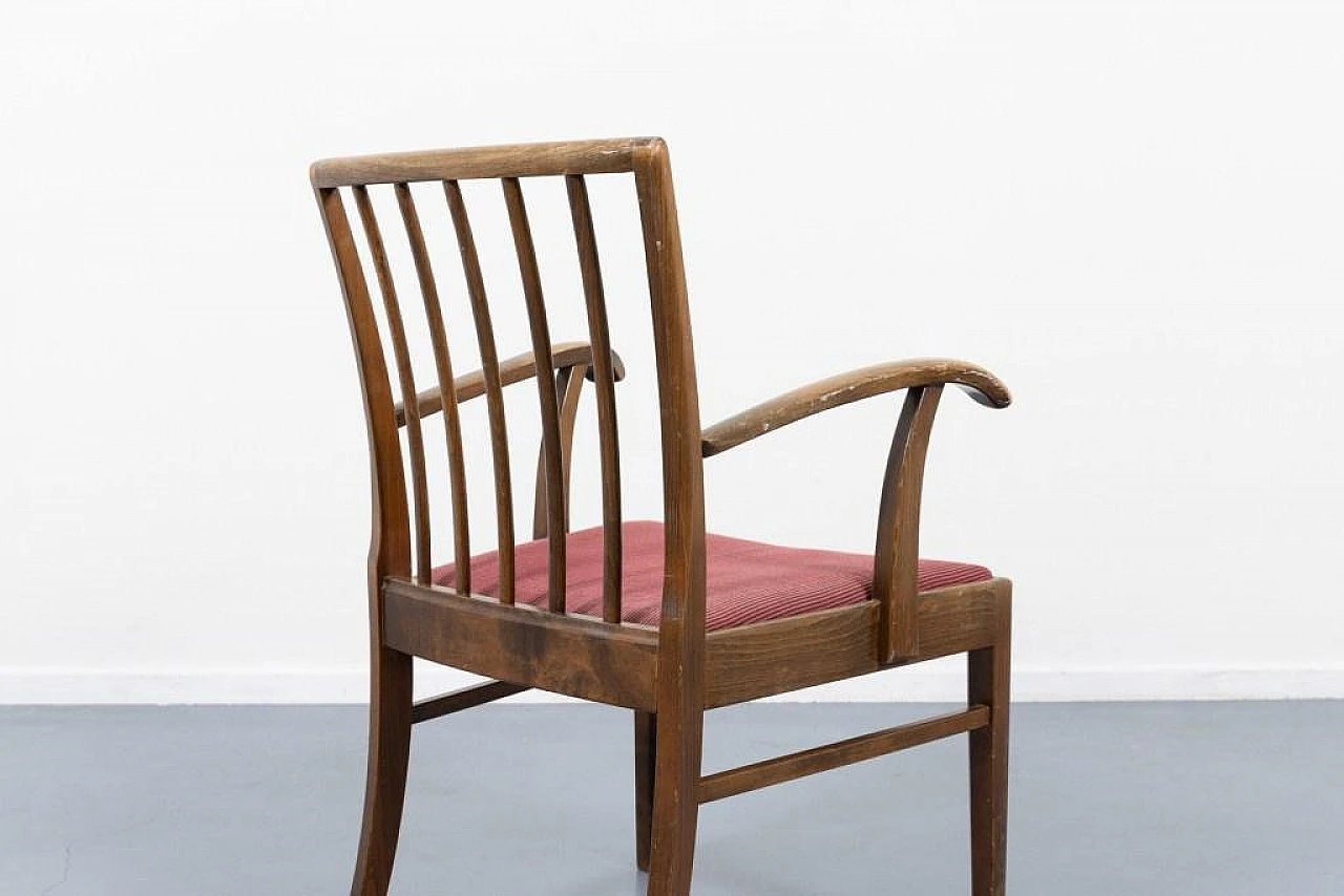 Danish chair in wood and fabric by Frits Henningsen, 1950s 6