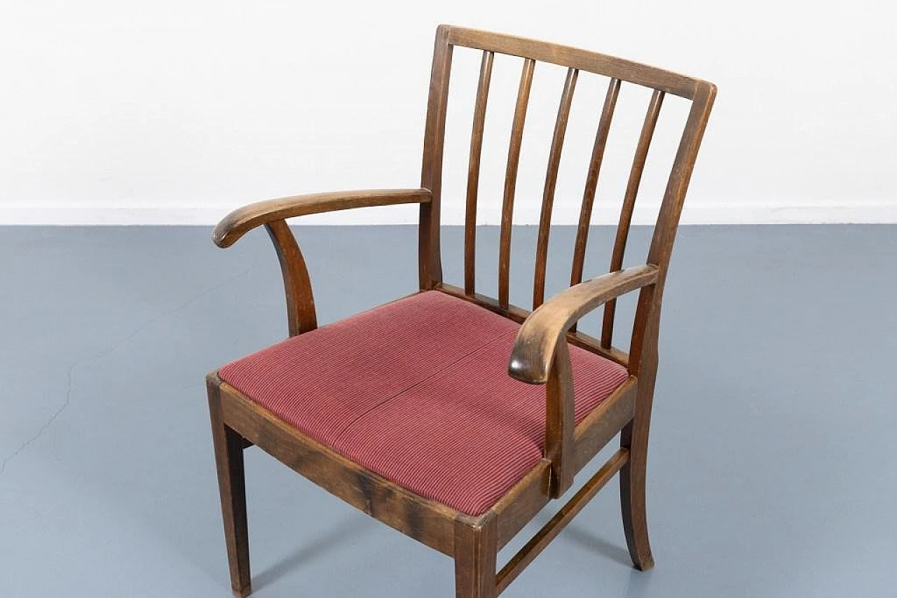 Danish chair in wood and fabric by Frits Henningsen, 1950s 9