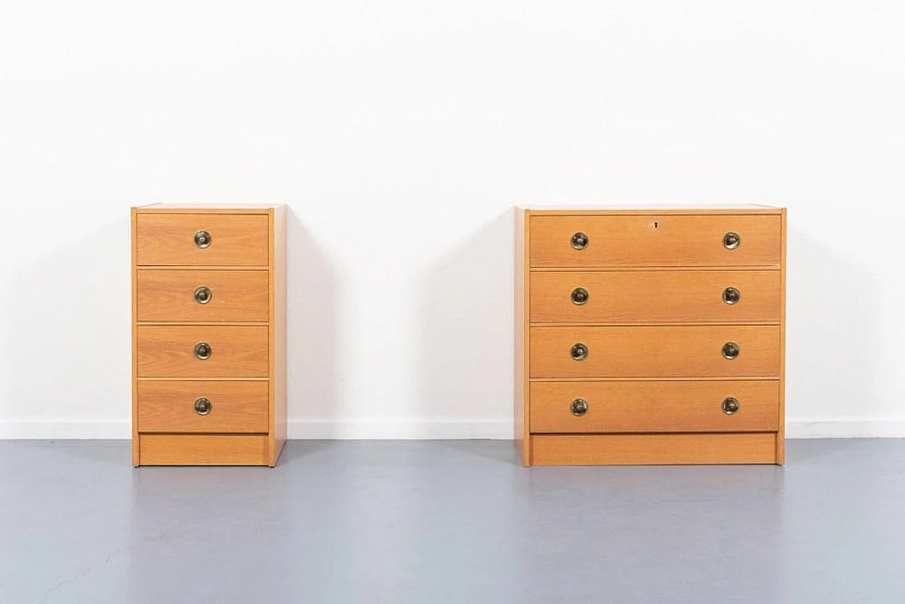 Modern Scandinavian Chest of Drawers, 1960s, Set of 2 1