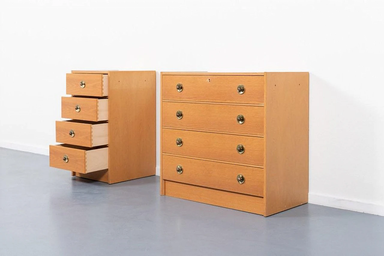 Modern Scandinavian Chest of Drawers, 1960s, Set of 2 3