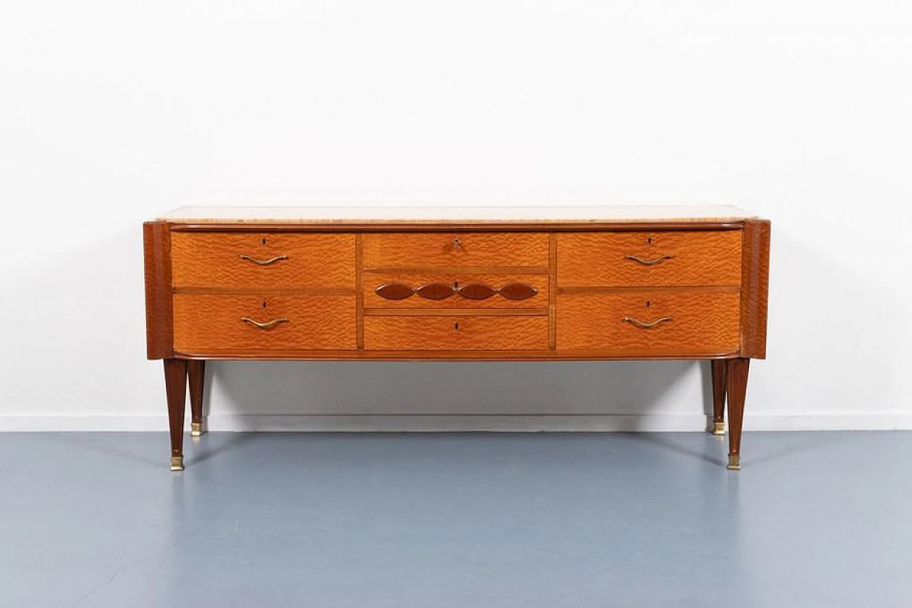 Chest of drawers with marble top by Arredamenti Falcieri, 1950s 1