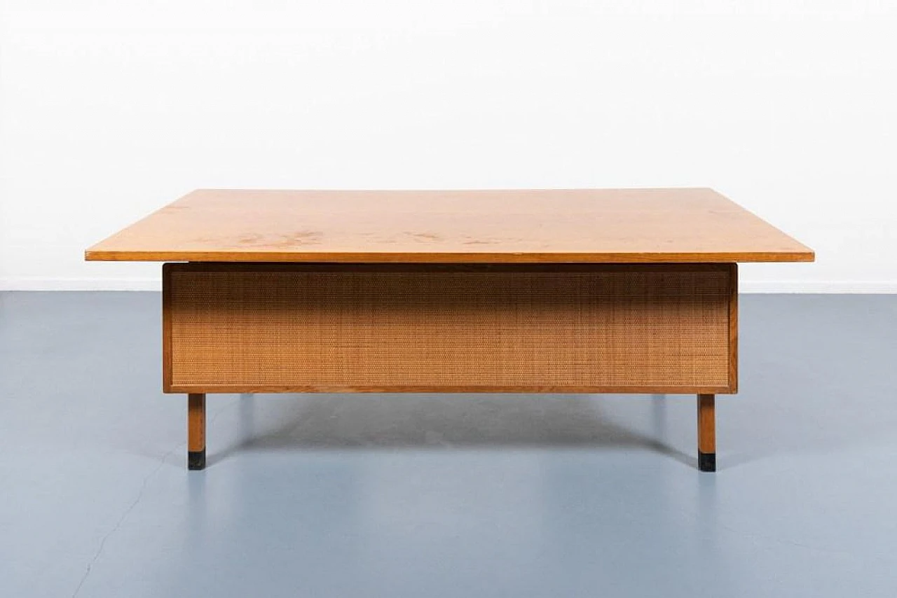 Swedish oak desk by Atvidabergs, 1960s 8