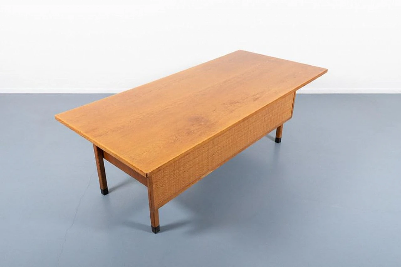 Swedish oak desk by Atvidabergs, 1960s 10