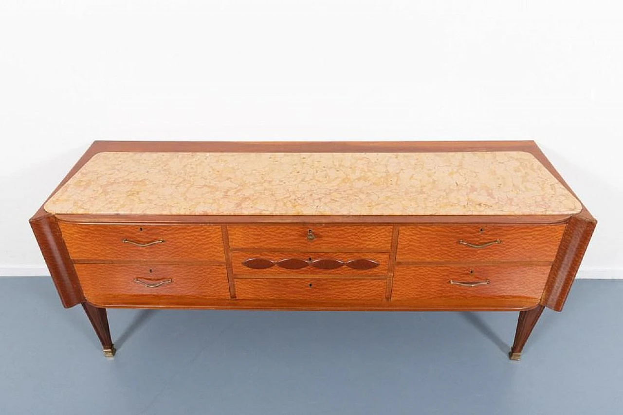 Chest of drawers with marble top by Arredamenti Falcieri, 1950s 5