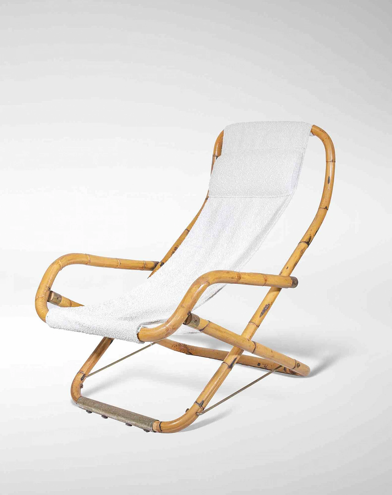 Folding bambu deckchair 1960s-1970s 1