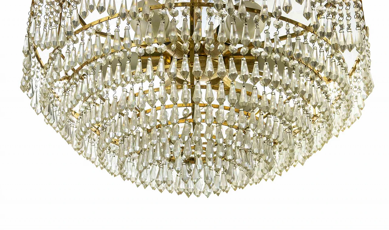 Crystal Drops Chandelier 1940s-1950s 3