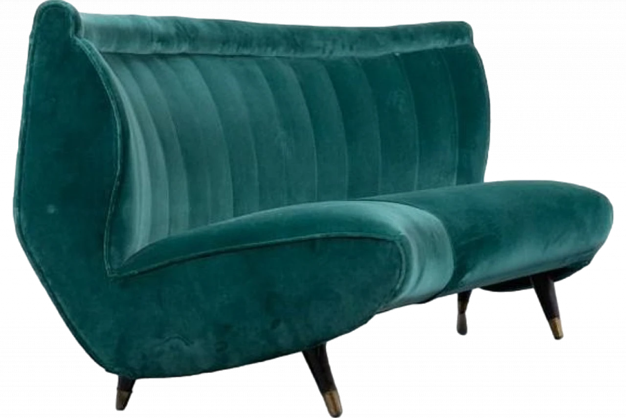 Velvet sofa by Guglielmo Veronesi for ISA Bergamo, 1960s 11