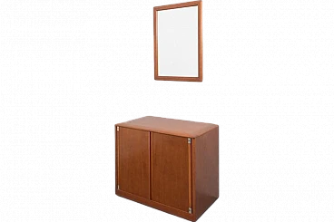 Walnut sideboard with mirror by Gigi Radice, 1980s