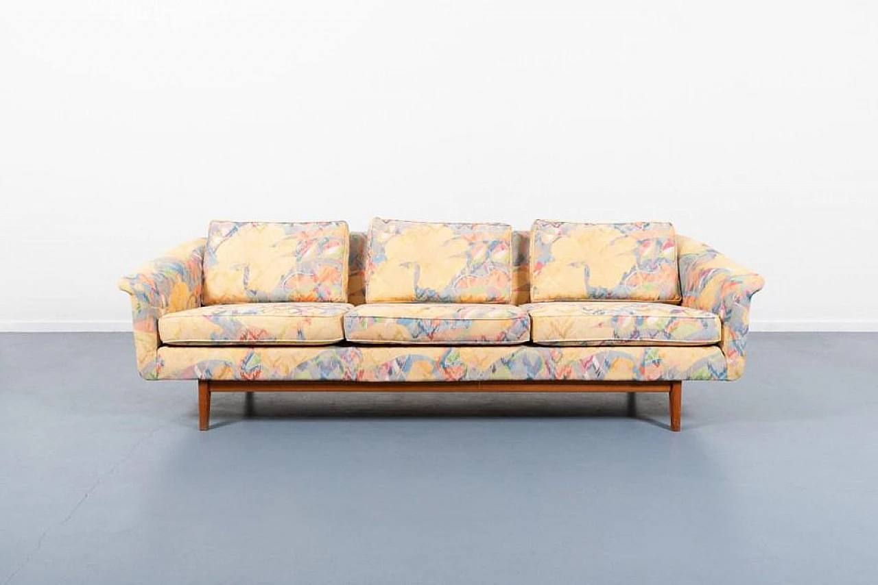 Fabric and teak sofa by Karl Erik Ekselius for JOC, 1970s 1