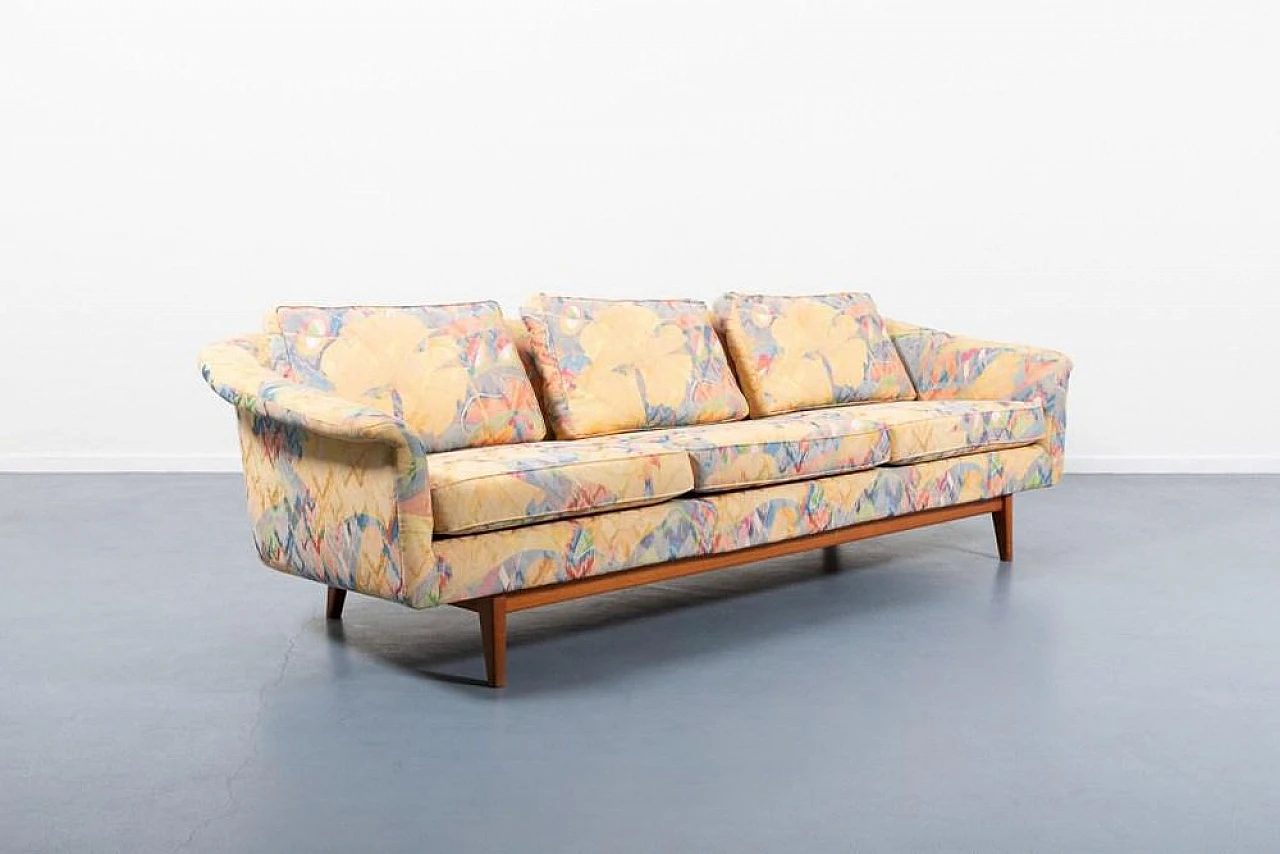 Fabric and teak sofa by Karl Erik Ekselius for JOC, 1970s 2