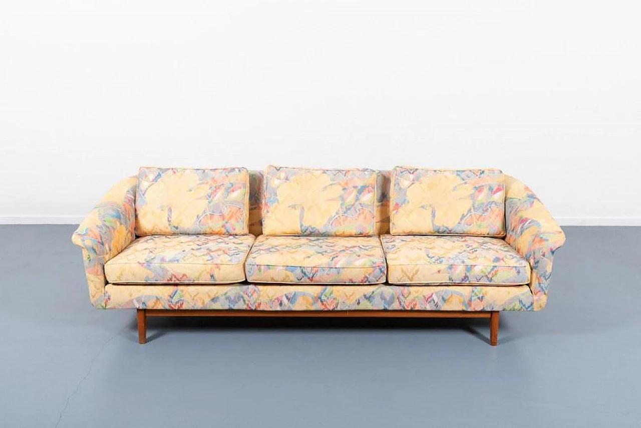 Fabric and teak sofa by Karl Erik Ekselius for JOC, 1970s 4