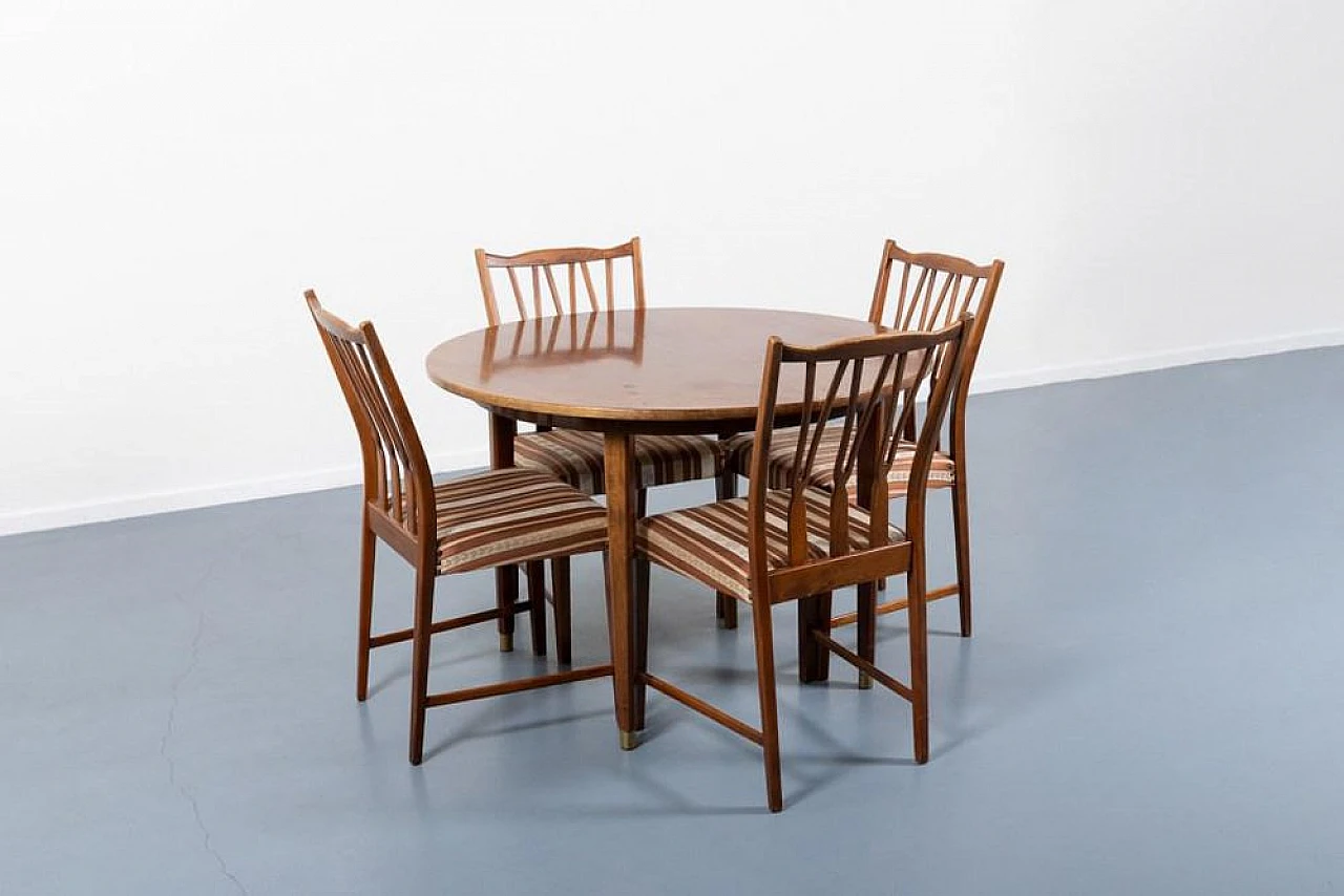 Dining table with 4 chairs by Nils Jonsson for Hugo Troeds, 1960s 2