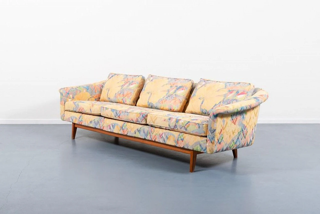 Fabric and teak sofa by Karl Erik Ekselius for JOC, 1970s 5