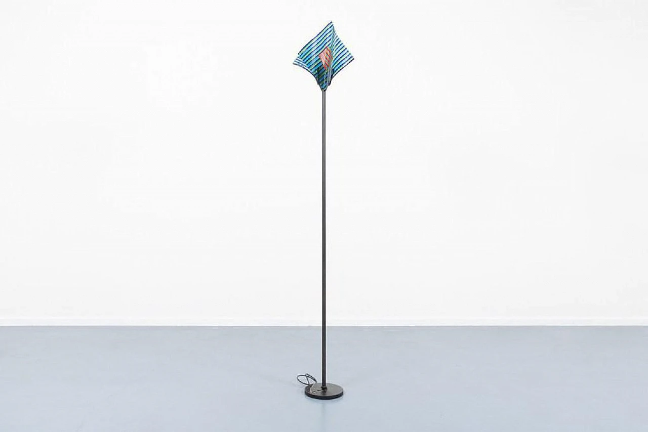 Murano glass shade floor lamp by Studio Italia, 1980s 1