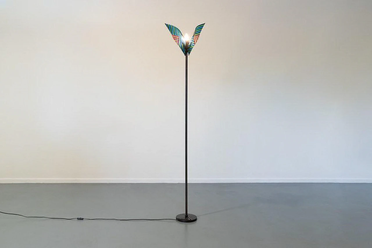 Murano glass shade floor lamp by Studio Italia, 1980s 4