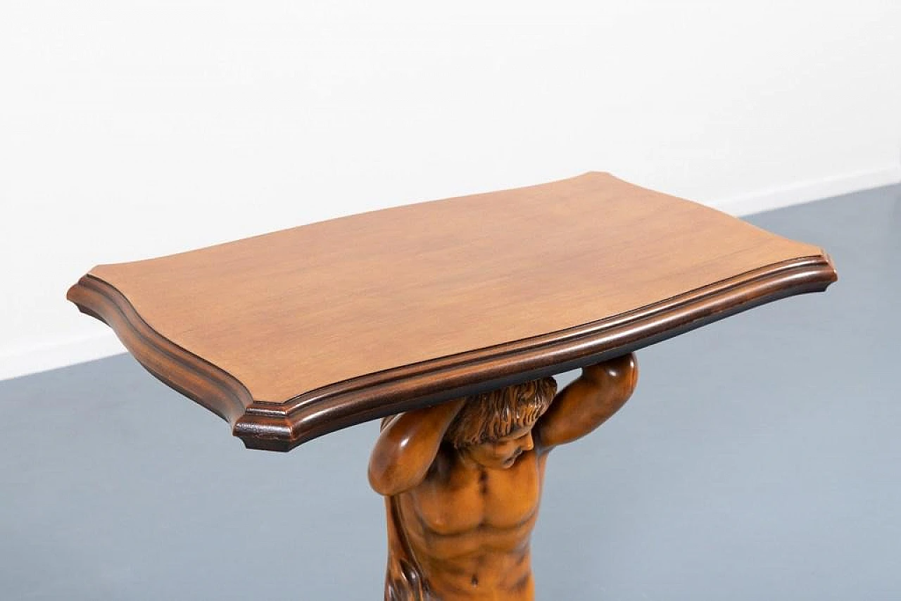 Wooden sculptural side table, 1970s 4