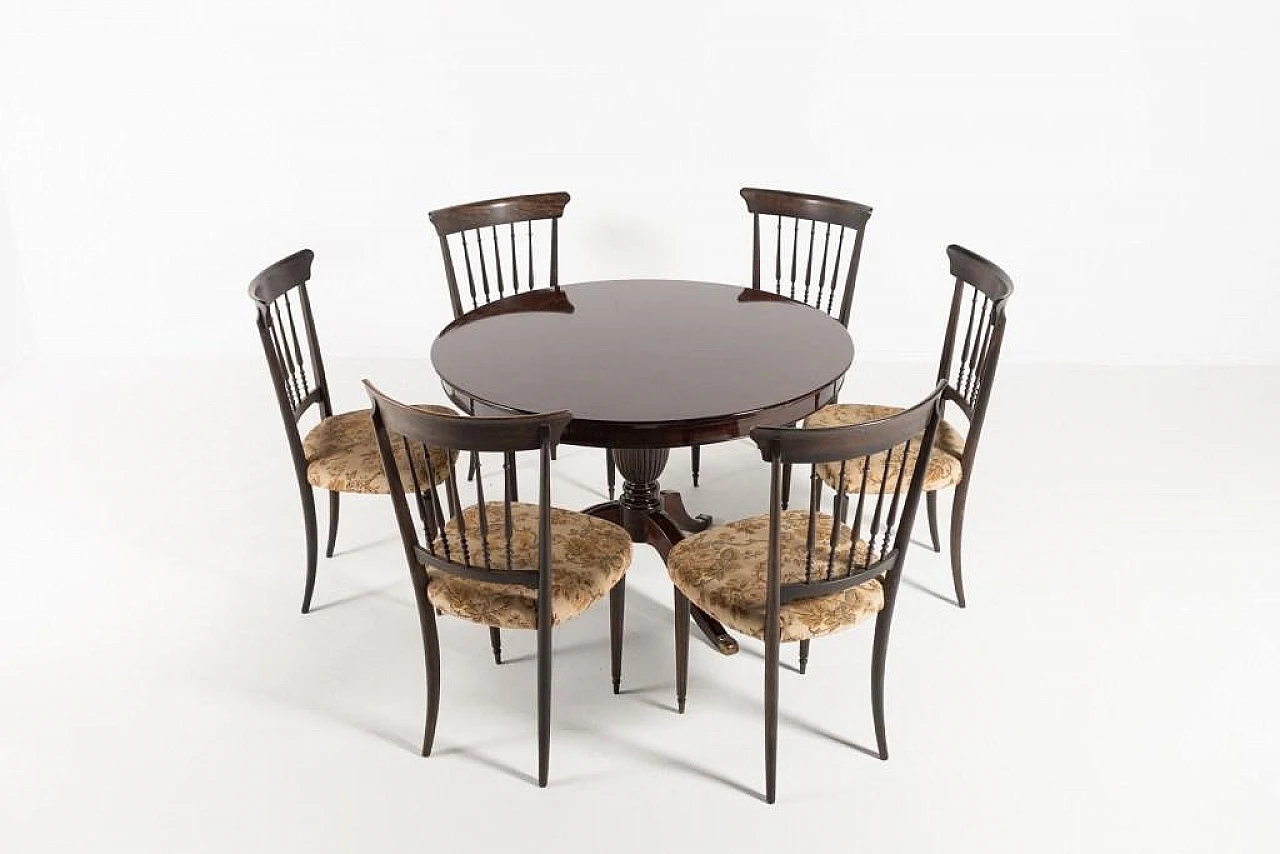 Dining table with chairs from Chiavari, 1950s 1