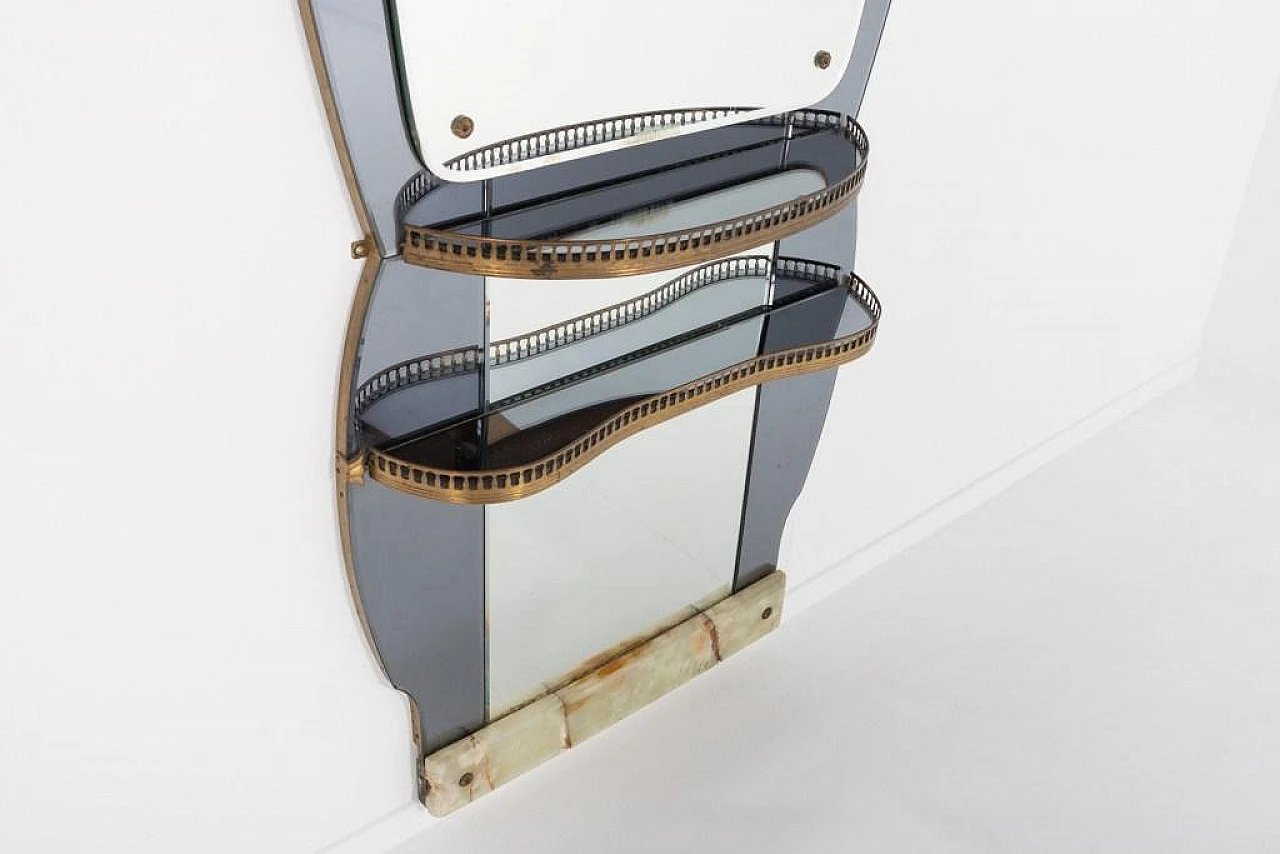 Mirror with onyx plate by Crystal Art, 1960s 3