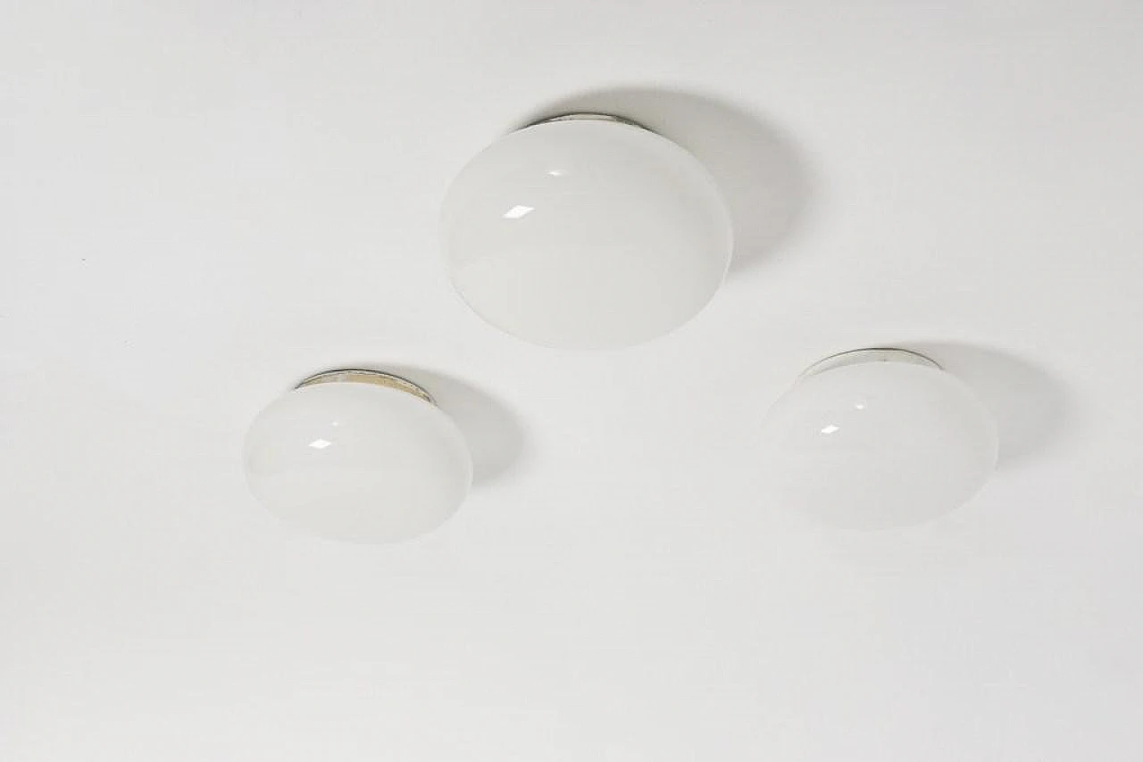 Lampade da soffitto opaline di Paavo Tynell per Taito Oy 1