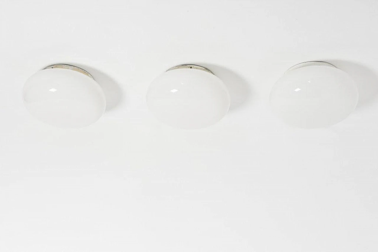 Lampade da soffitto opaline di Paavo Tynell per Taito Oy 2