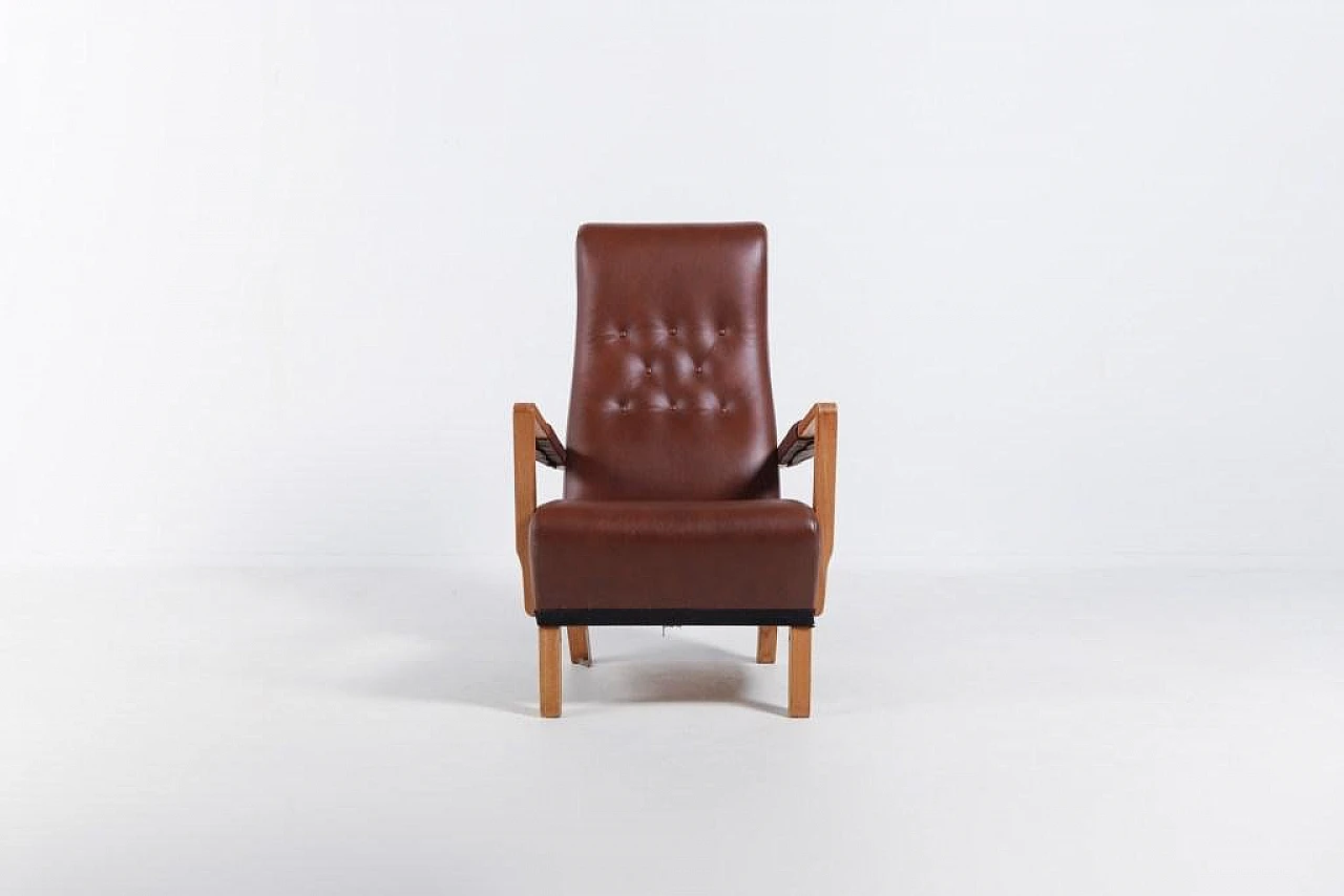 Leather SeatUp lounge chair by O.H. Sjögren, 1990s 2