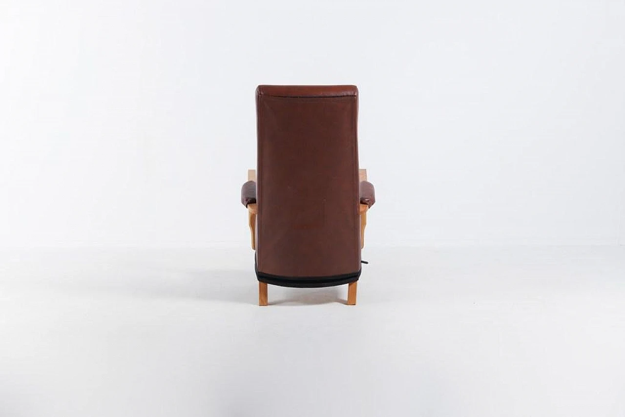 Leather SeatUp lounge chair by O.H. Sjögren, 1990s 6