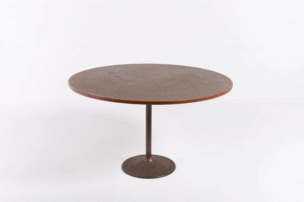 Scandinavian Modern Coffee Table with Inlaid Copper, 1960s 1