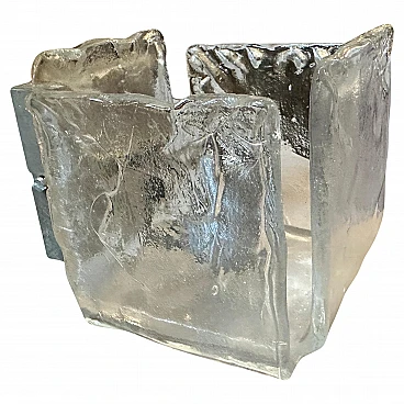 Square Murano glass wall sconce by Toso, 1970s