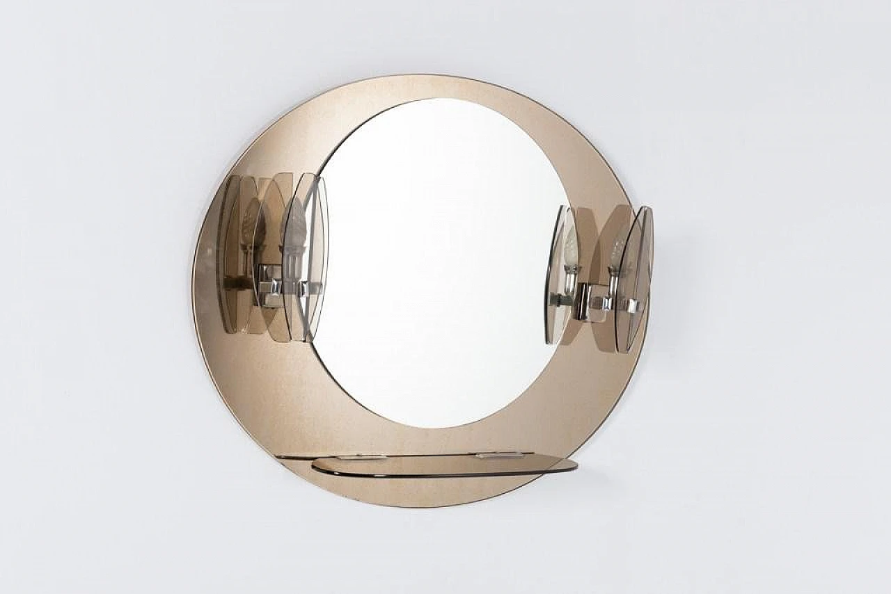 Mid-Century Italian mirror with sconces from Veca, 1960s 4