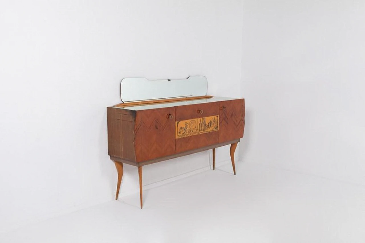 Credenza con specchio di Vittorio Dassi, anni '50 1