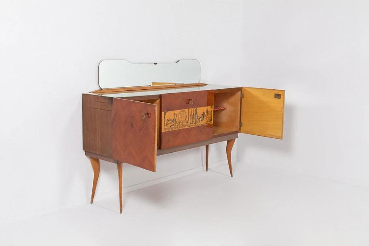 Sideboard with mirror by Vittorio Dassi, 1950s 3