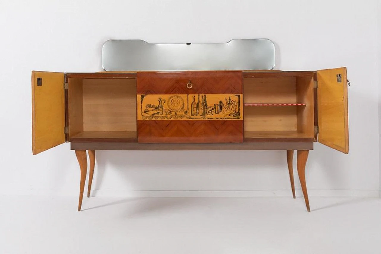 Credenza con specchio di Vittorio Dassi, anni '50 4