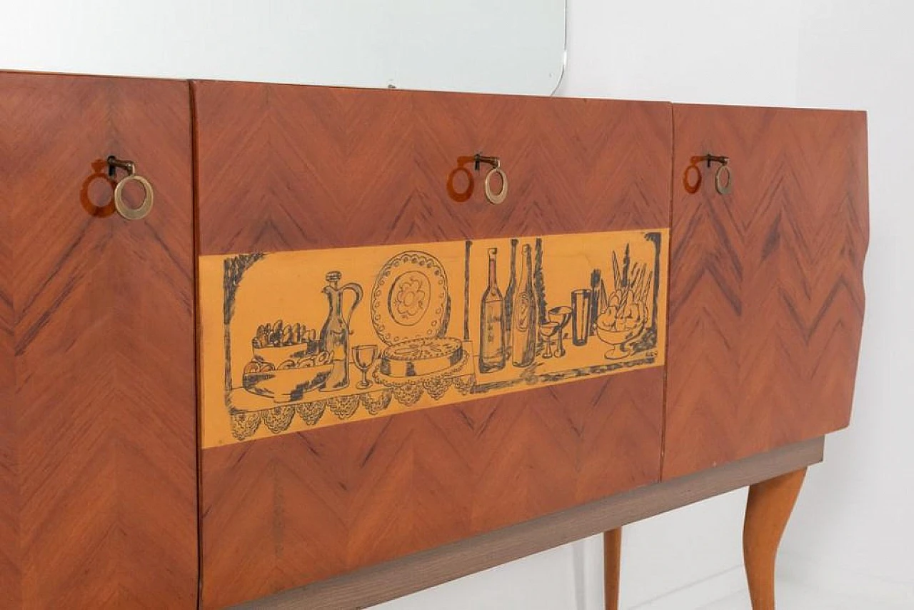 Credenza con specchio di Vittorio Dassi, anni '50 8