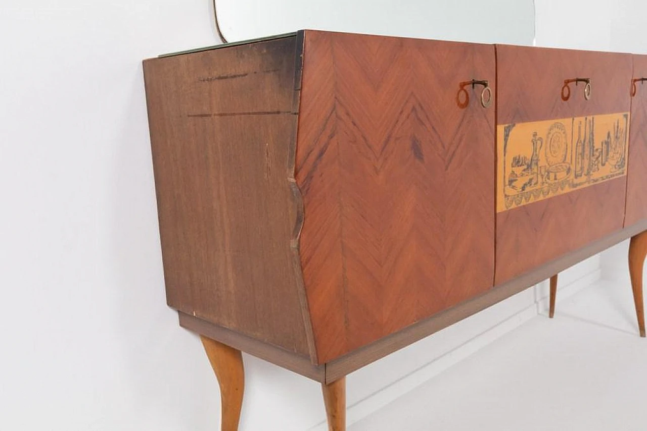 Credenza con specchio di Vittorio Dassi, anni '50 9