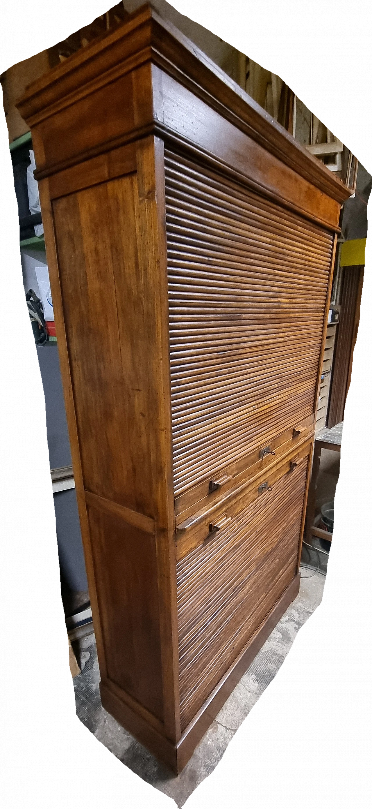 Oak shutter office cabinet 3