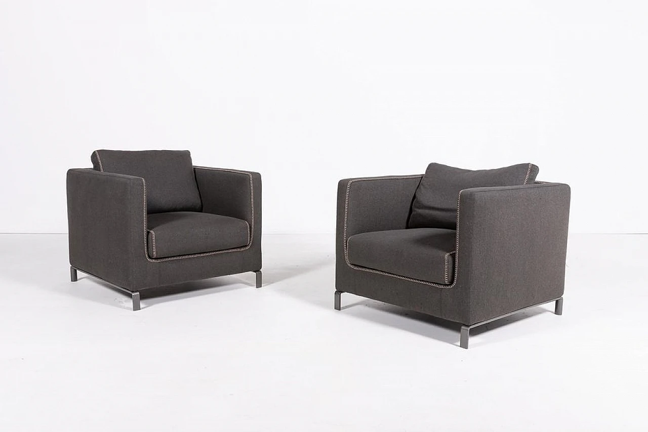 Pair of Armchairs Ray by Antonio Citterio for B&B Italia 1