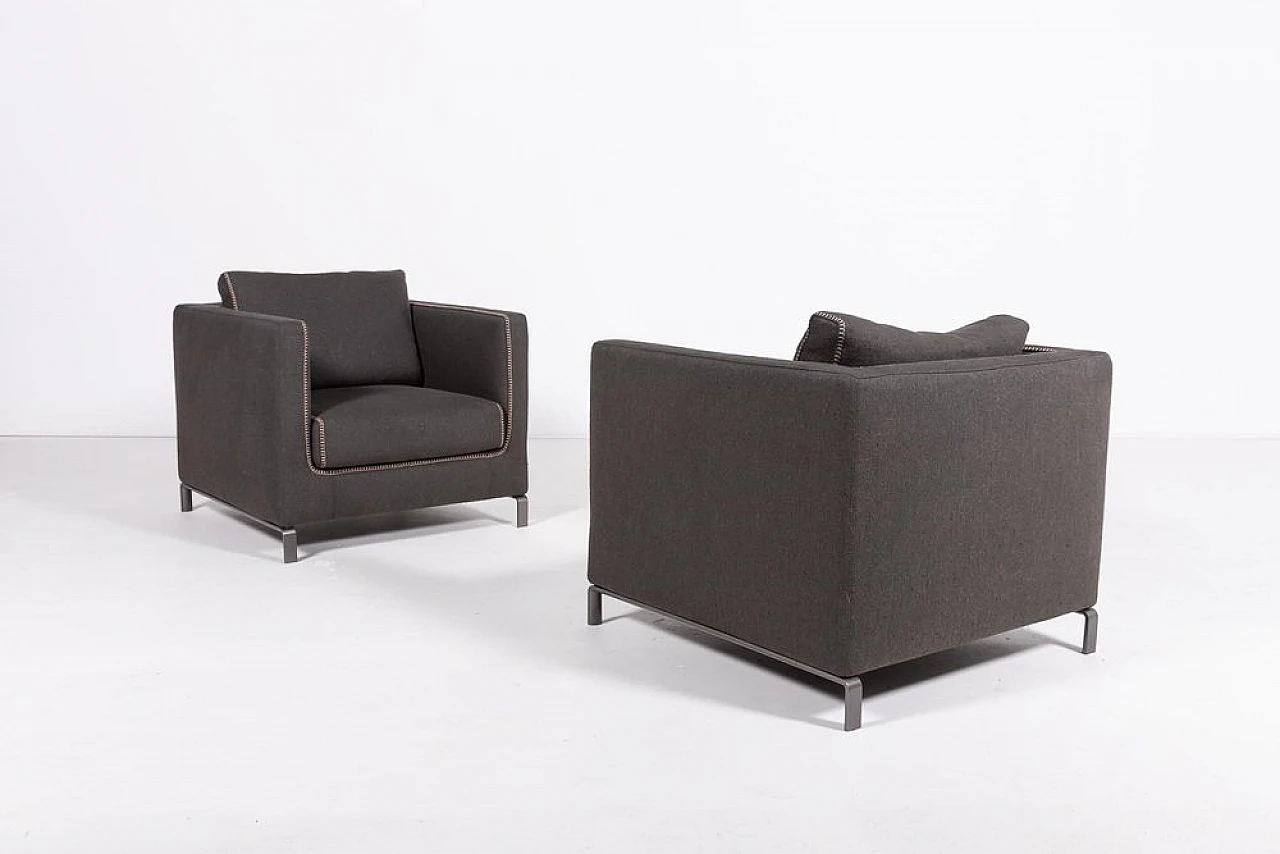 Pair of Armchairs Ray by Antonio Citterio for B&B Italia 3